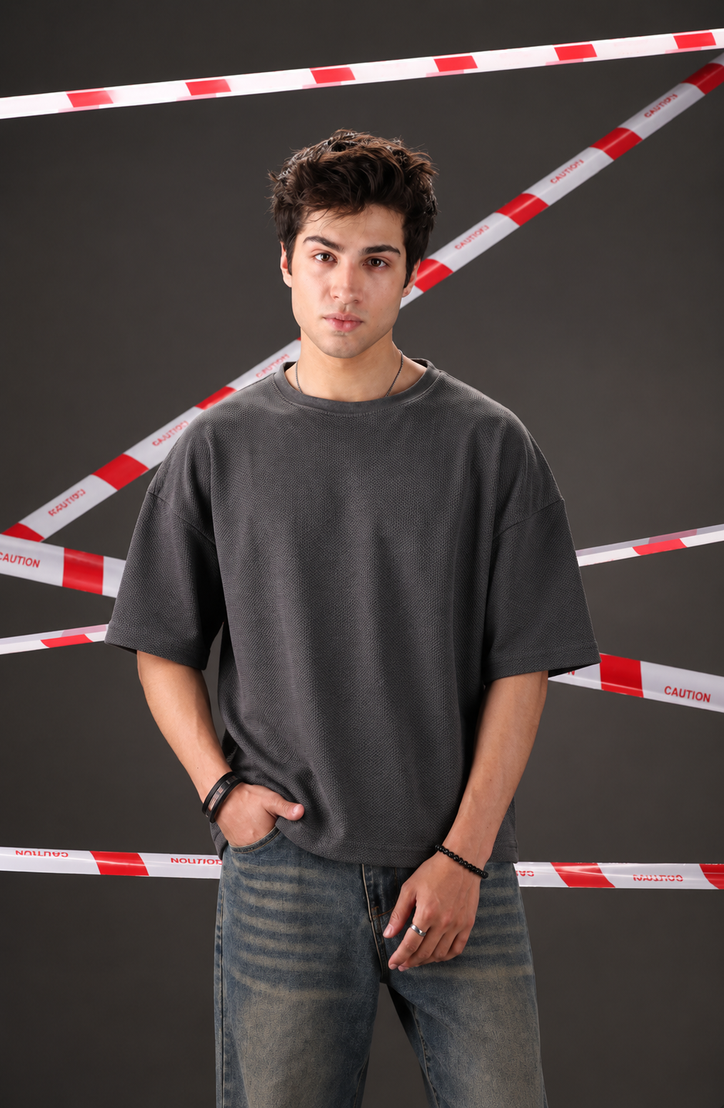 Premium Popcorn Texture Oversized T-Shirt