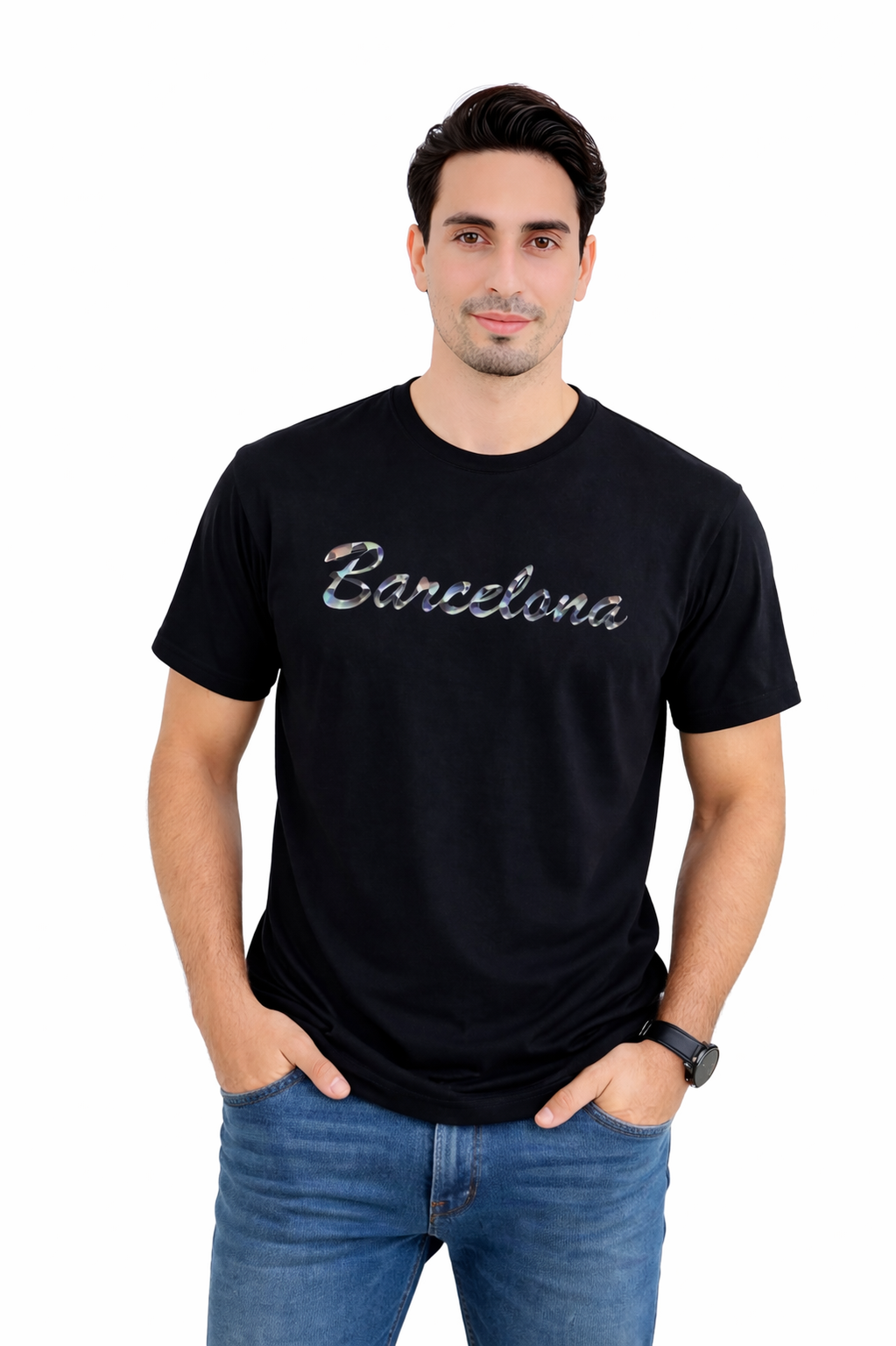Men’s Premium Barcelona  China Lycra Cotton  Graphic Tee