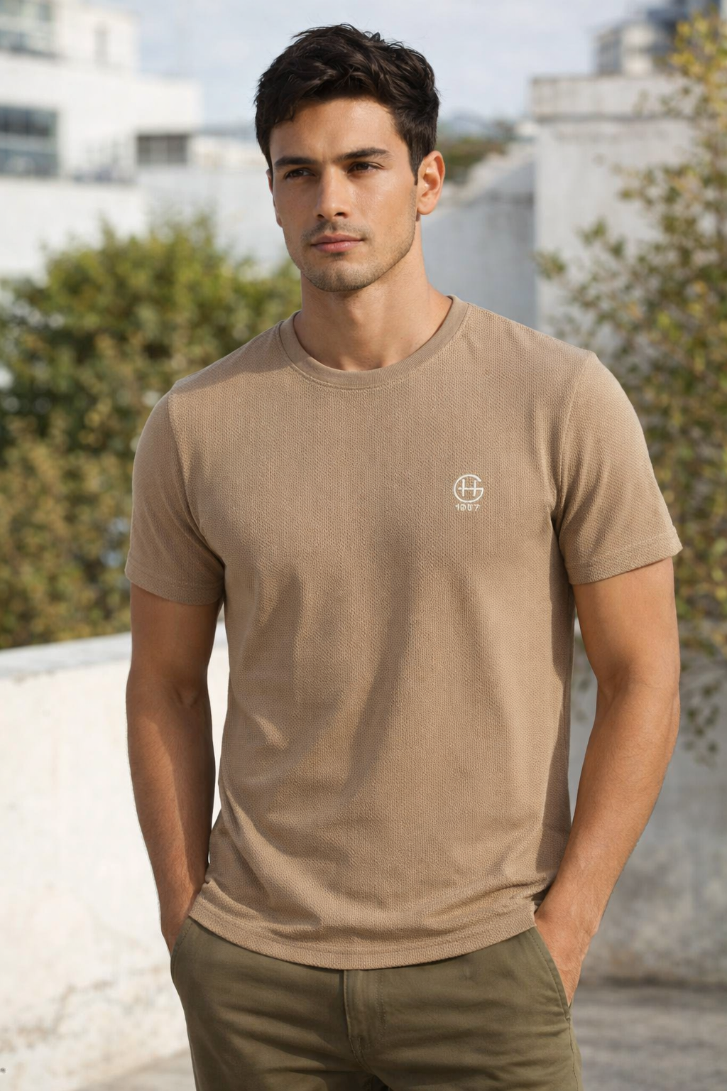 Soft Popcorn Textured Fabric (Beig)