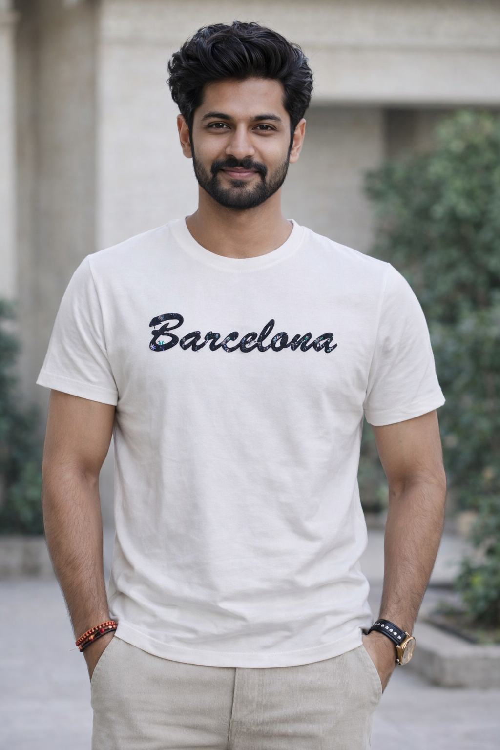 Men’s Premium Barcelona  China Lycra Cotton  Graphic Tee