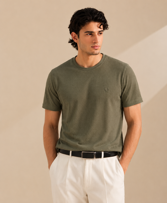 Soft Popcorn Textured Fabric (Olive Green)