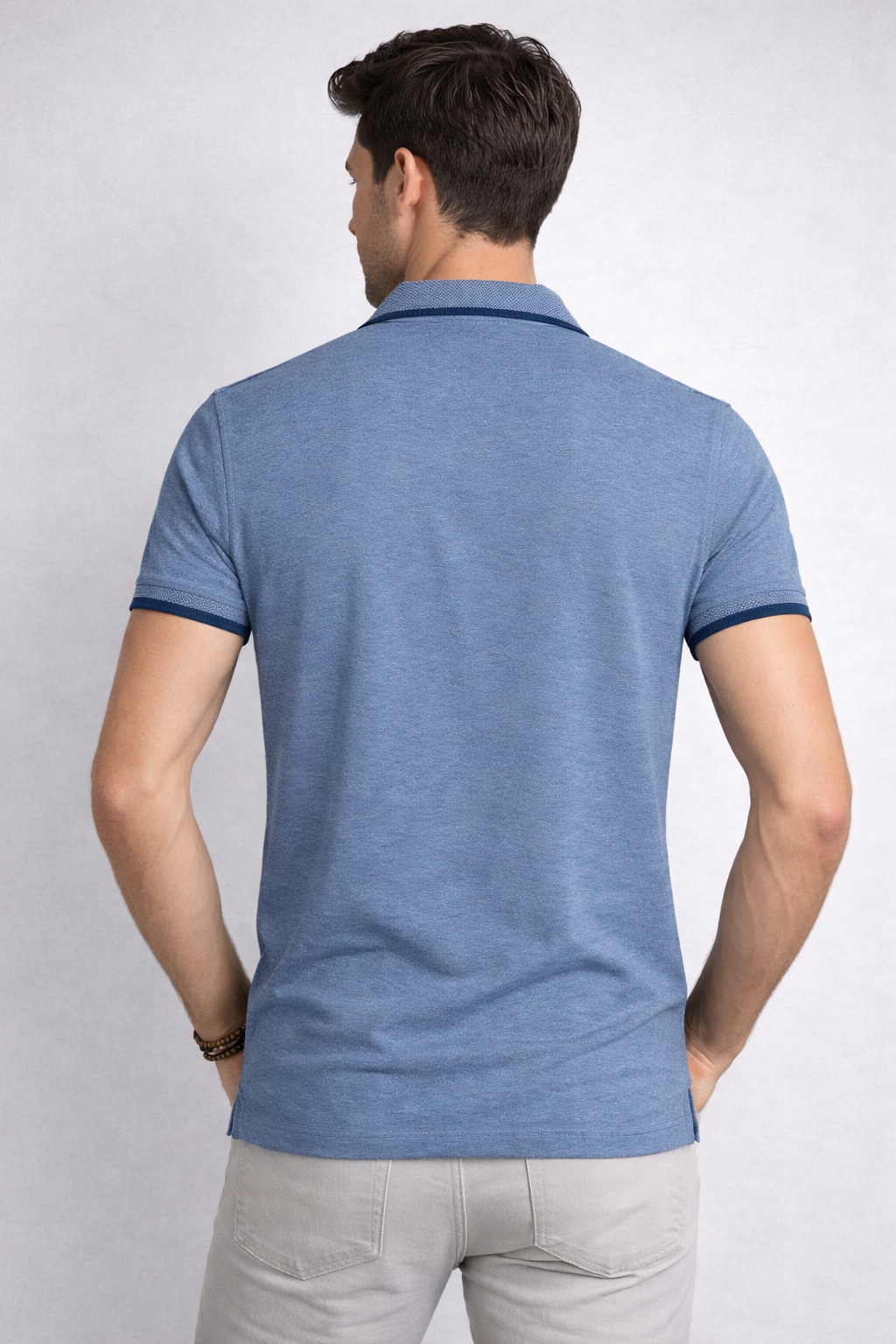 MEN'S Two Tone TEE POLO (Teal Blue)