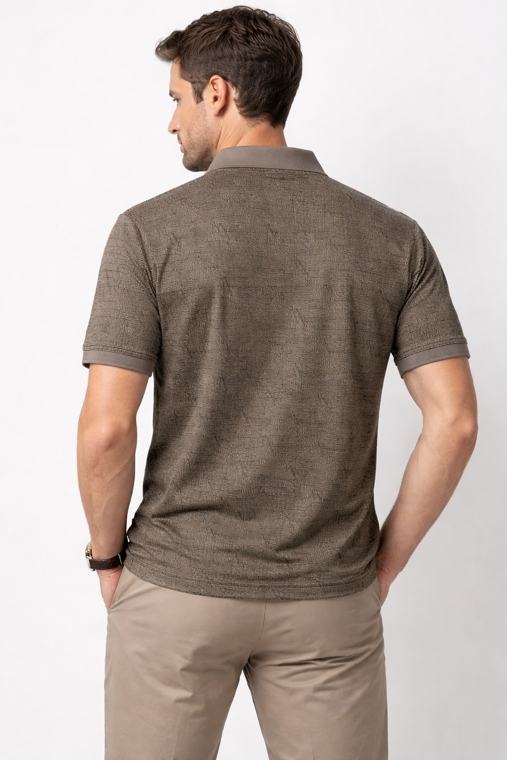 Regal Grid Weave Polo Tee (Ironwood Brown)