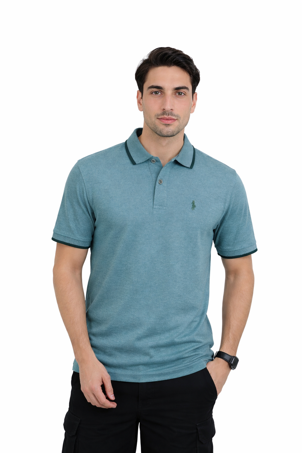 MEN'S Two Tone Tee POLO (Blue Moon)