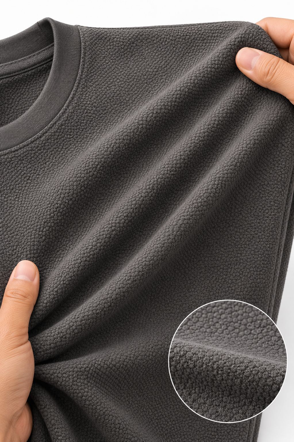 Premium Popcorn Texture Oversized T-Shirt D-Grey